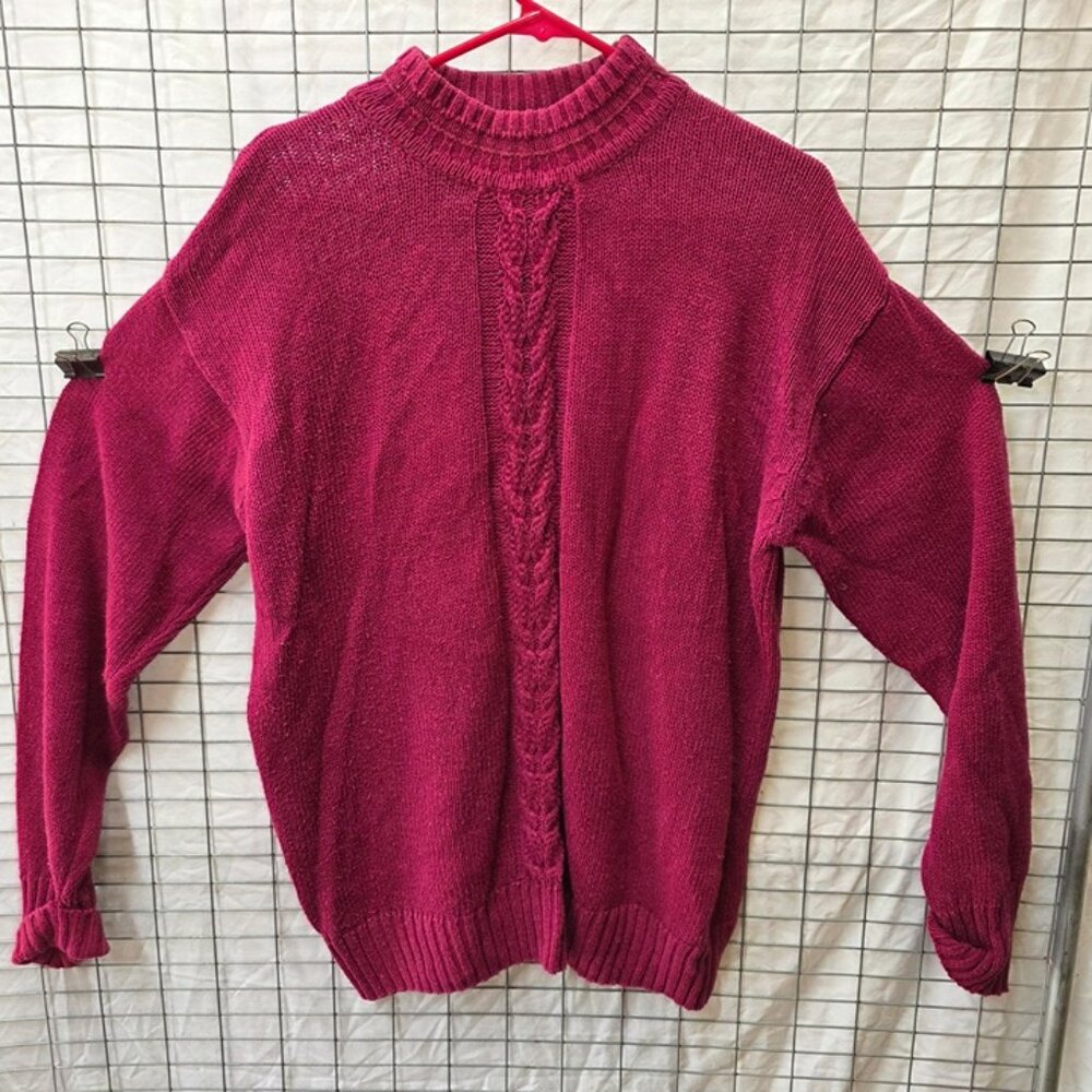 Vintage Saddlebred Cable Knit Sweater Womens Medium Pink